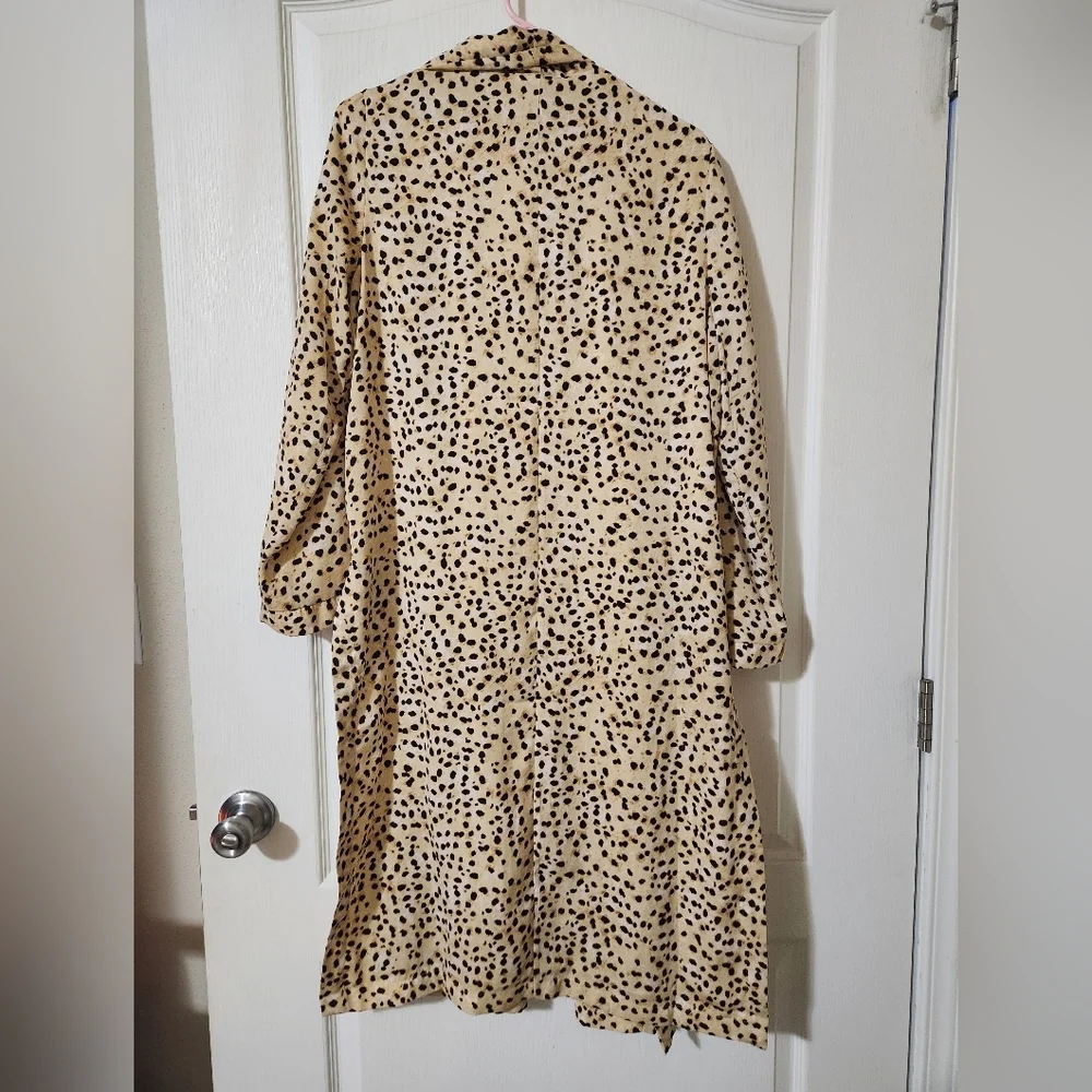 Cupcakes And Cashmere Leopard Print Long Cardigan Jacket Small
